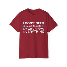 Load image into Gallery viewer, "I Don't Need LeadMagicX AI..." Wife Unisex Tee